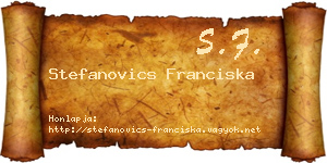 Stefanovics Franciska névjegykártya